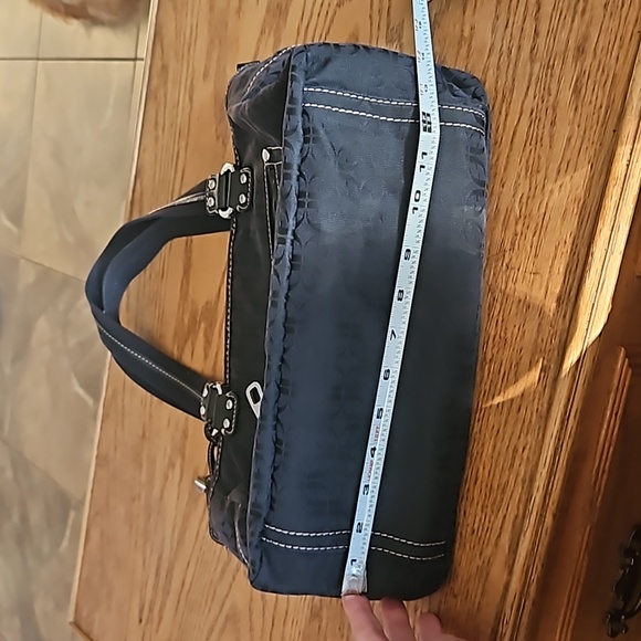 VTG FOSSIL Blackburn Signature Canvas & Leather Shoulder Bag - Black - Picture 13 of 15